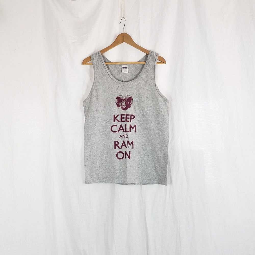 Keep Calm and Carry on Tank size small